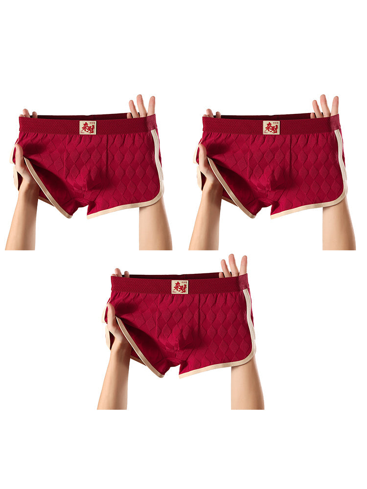 3 Pack Men's Comfy Waistband Mid-Rise Day-Long Comfort Breathable Trunks | dmunderwear detail image 17
