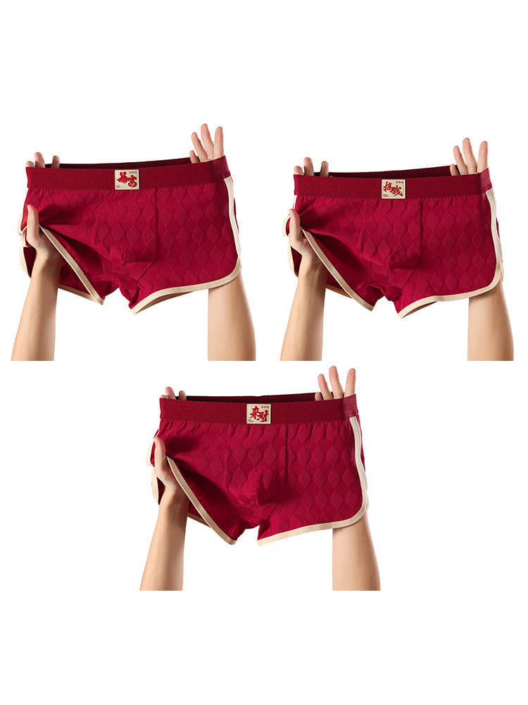 3 Pack Men's Comfy Waistband Mid-Rise Day-Long Comfort Breathable Trunks | dmunderwear detail image 2