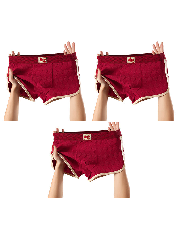 3 Pack Men's Comfy Waistband Mid-Rise Day-Long Comfort Breathable Trunks | dmunderwear detail image 7