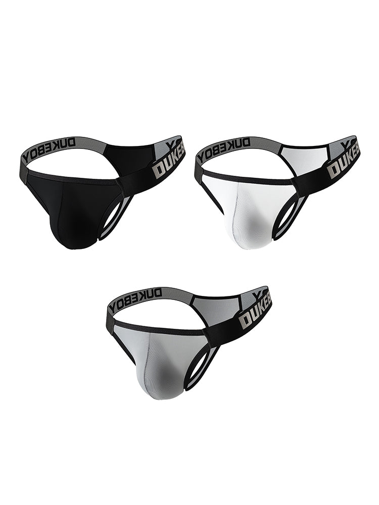3 Pack Men's Comfy Wide Waistband Breathable Durable Stretch Thongs | dmunderwear detail image 2
