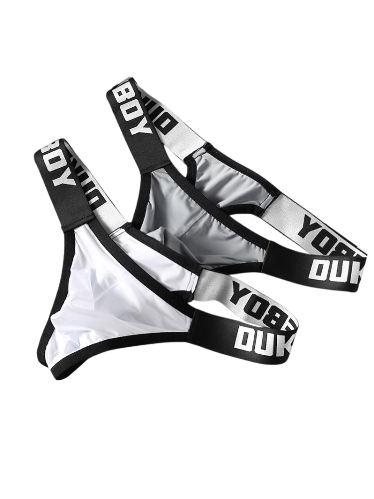 3 Pack Men's Comfy Wide Waistband Breathable Durable Stretch Thongs | dmunderwear detail image 5