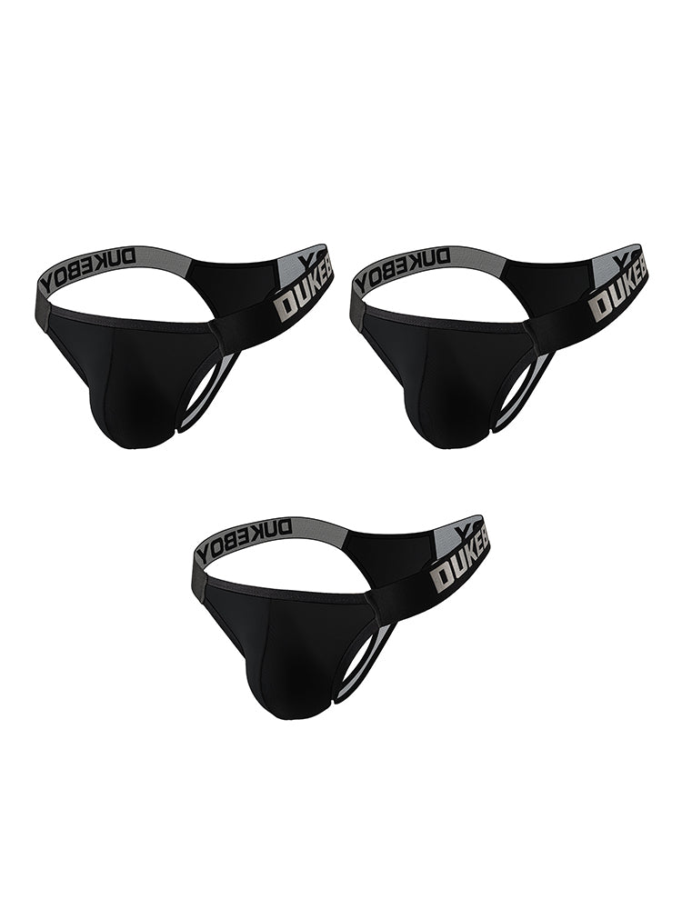 3 Pack Men's Comfy Wide Waistband Breathable Durable Stretch Thongs | dmunderwear detail image 7