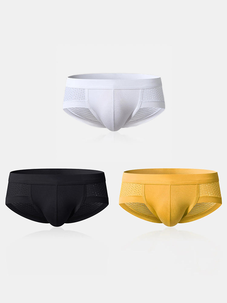 3 Pack Mens Contour Pouch Support Breathable Briefs | dmunderwear detail image 2