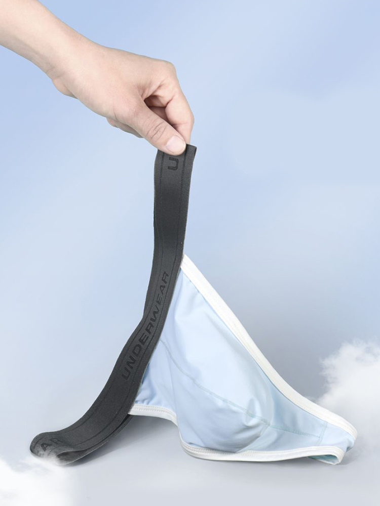 3 Pack Men's Contoured Pouch Ice Silk Thong | dmunderwear detail image 13