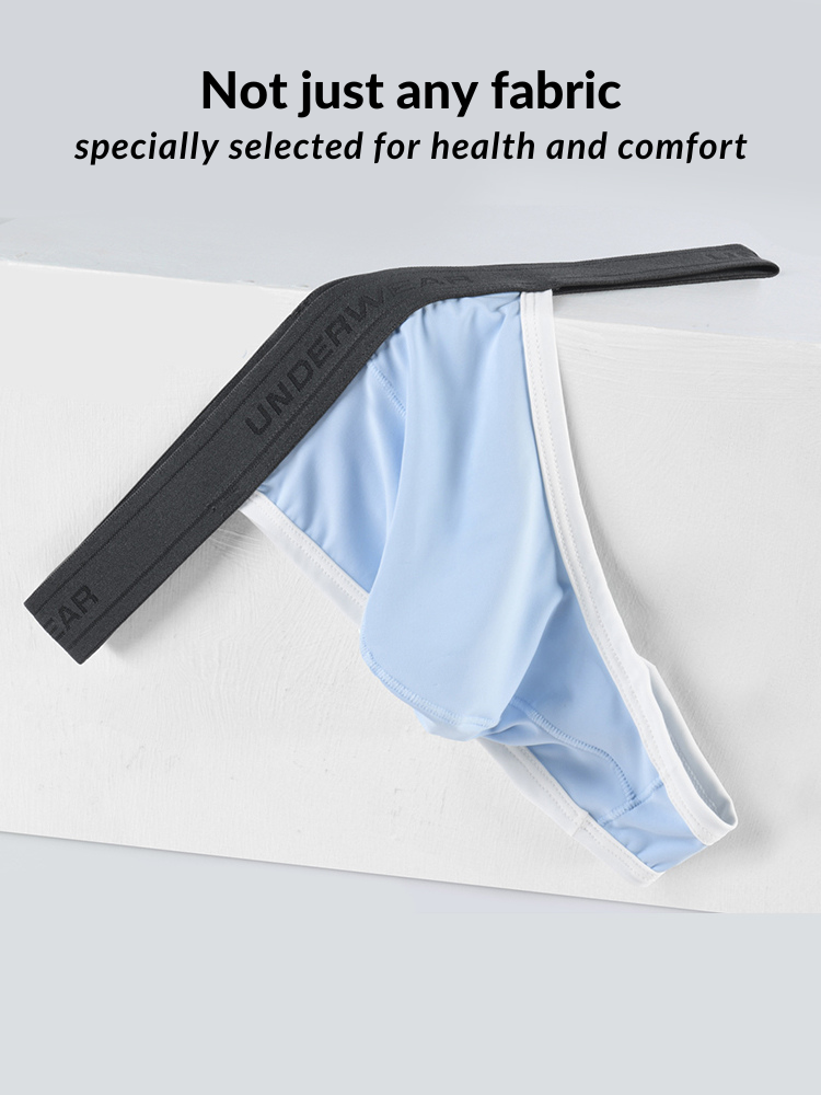 3 Pack Men's Contoured Pouch Ice Silk Thong | dmunderwear detail image 7