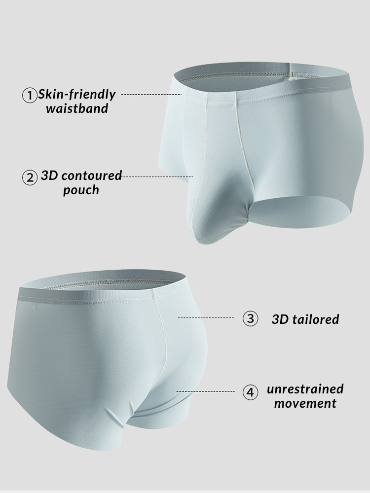 3 Pack Men's Contoured Pouch Seamless Trunks | dmunderwear detail image 5