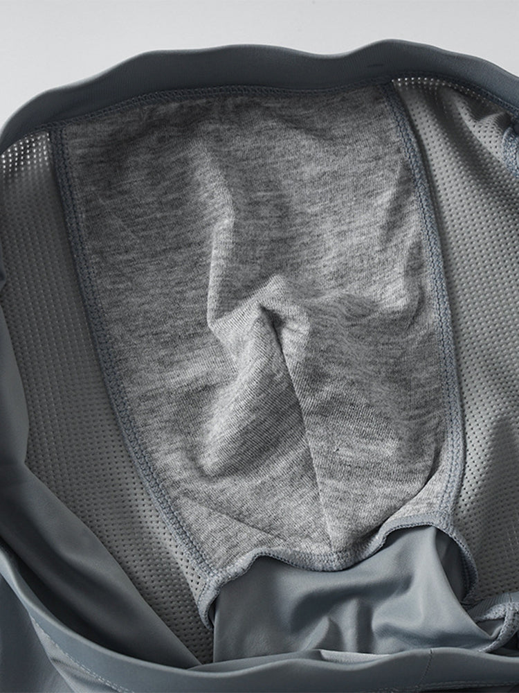 3 Pack Men's Cool Ice Silk Mesh Seamless Comfort Trunks | dmunderwear detail image 10