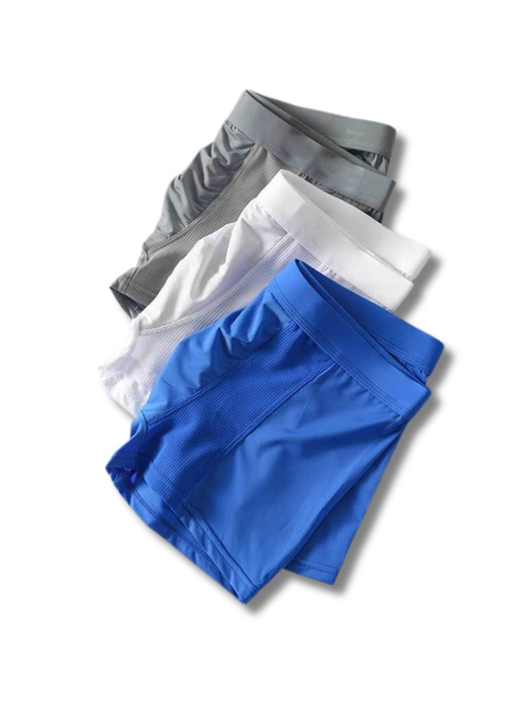 3 Pack Men's Cool Ice Silk Mesh Seamless Comfort Trunks | dmunderwear detail image 12