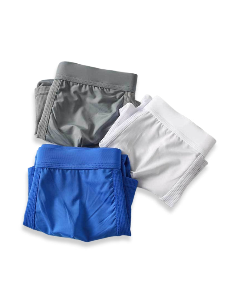 3 Pack Men's Cool Ice Silk Mesh Seamless Comfort Trunks | dmunderwear detail image 13