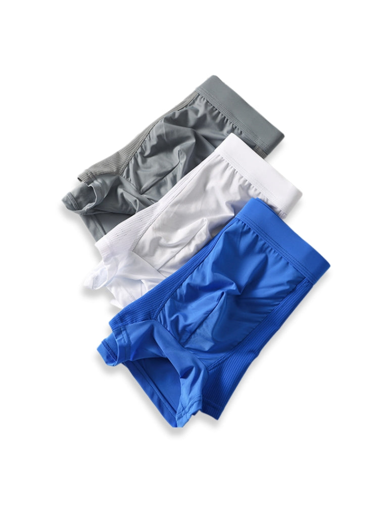 3 Pack Men's Cool Ice Silk Mesh Seamless Comfort Trunks | dmunderwear detail image 15