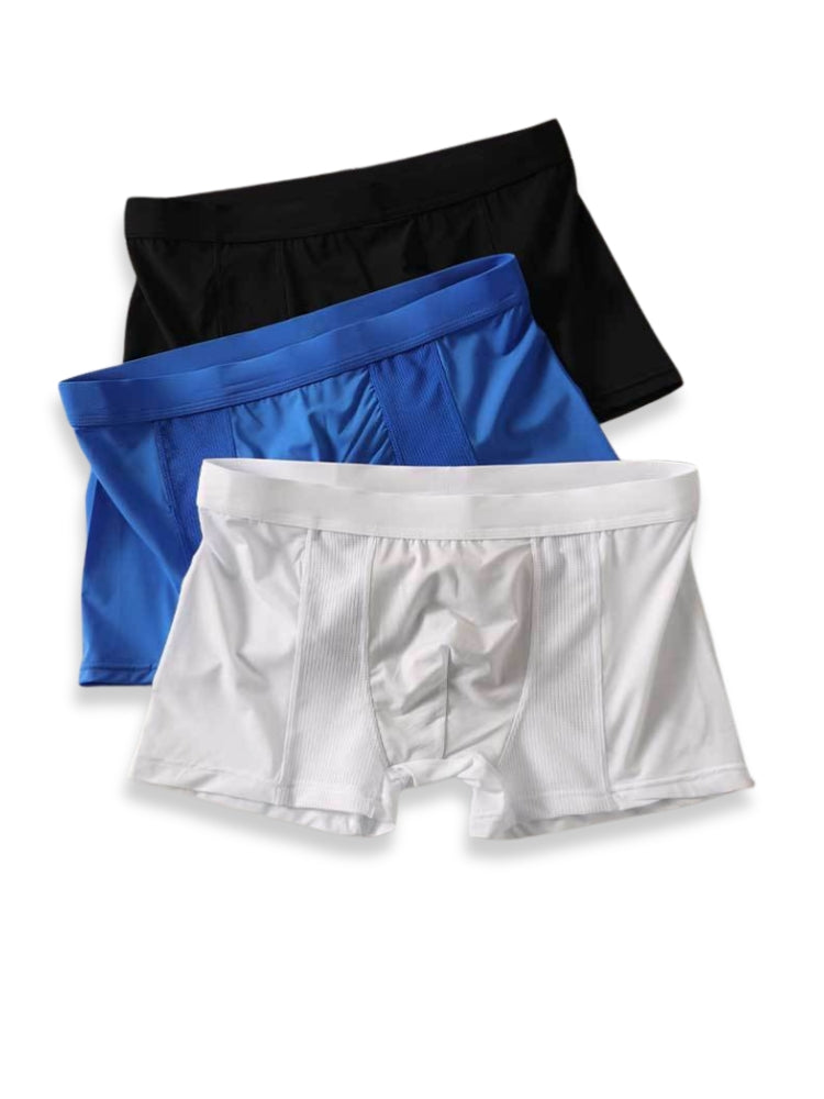 3 Pack Men's Cool Ice Silk Mesh Seamless Comfort Trunks | dmunderwear detail image 16