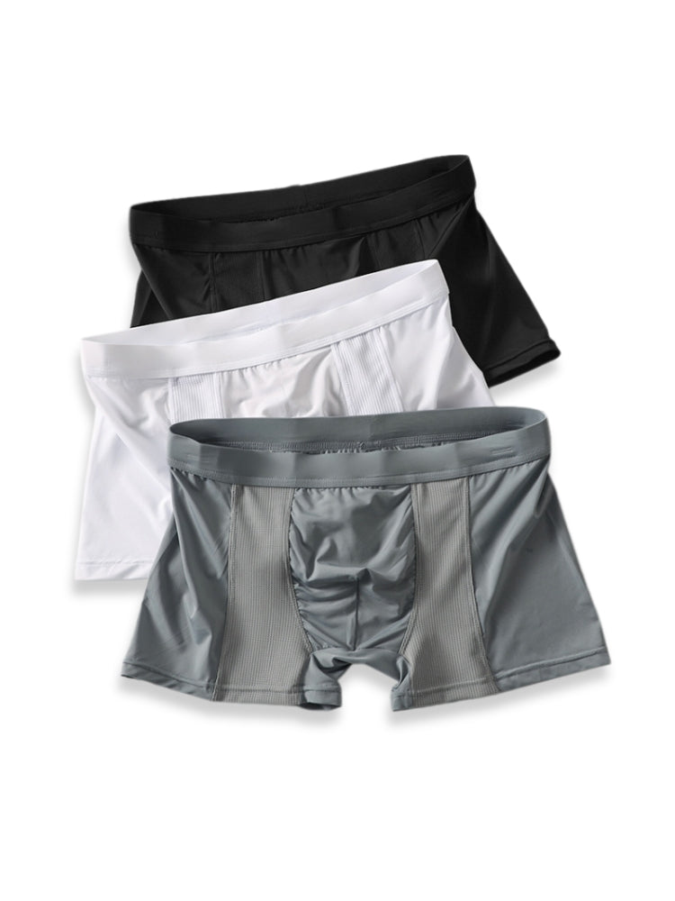 3 Pack Men's Cool Ice Silk Mesh Seamless Comfort Trunks | dmunderwear detail image 17