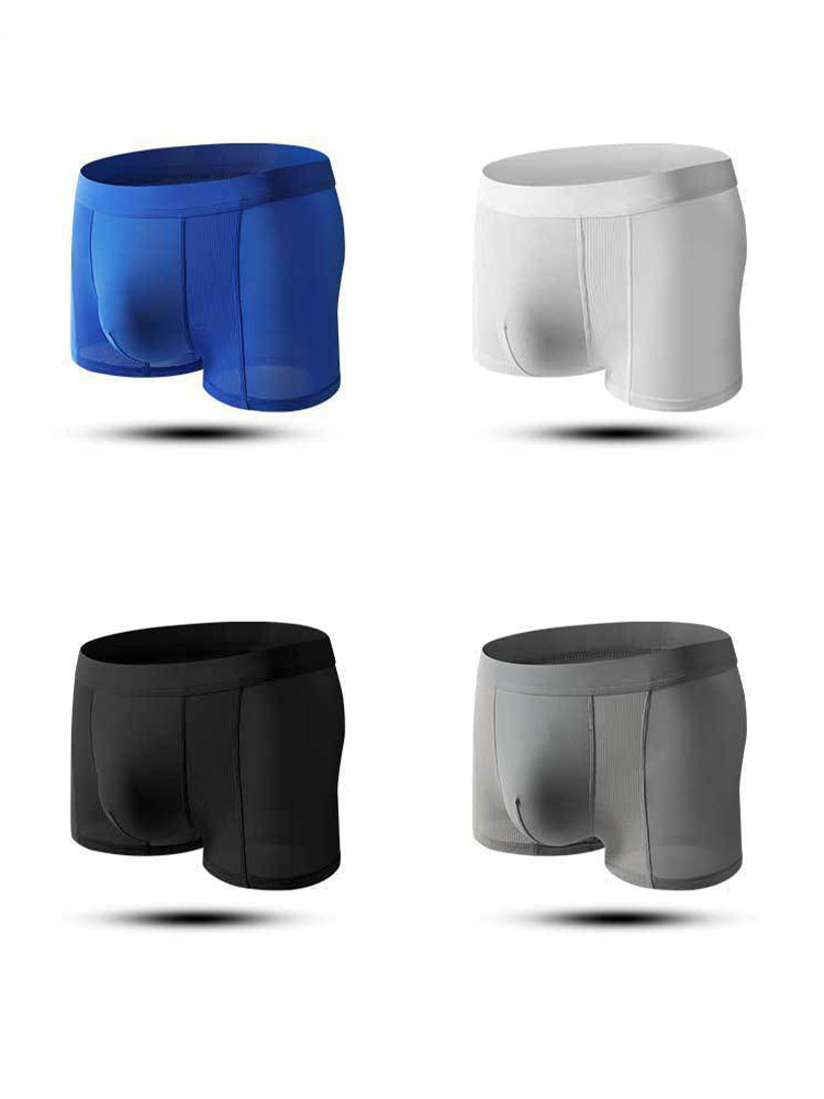 3 Pack Men's Cool Ice Silk Mesh Seamless Comfort Trunks | dmunderwear detail image 19