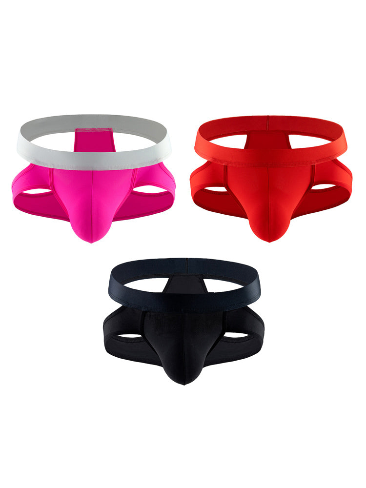 3 Pack Men's Cooling Airflow Trendy Design Sexy Stretch Fit Jockstrap | dmunderwear detail image 17