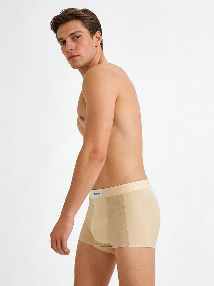 3 Pack Men's Cooling Satin-Mesh Seamless Ice Silk Antibacterial Trunks | dmunderwear detail image 5