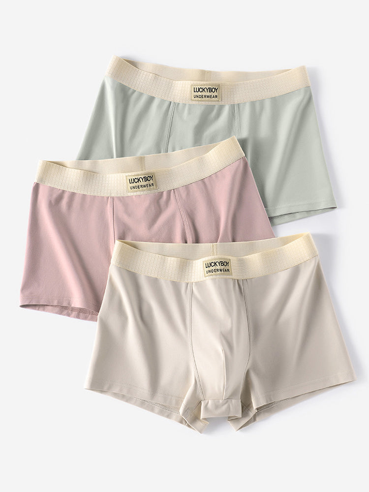 3 Pack Men's Cotton Mid-Rise Breathable Sports Tights Men's Boxer Briefs | dmunderwear detail image 4