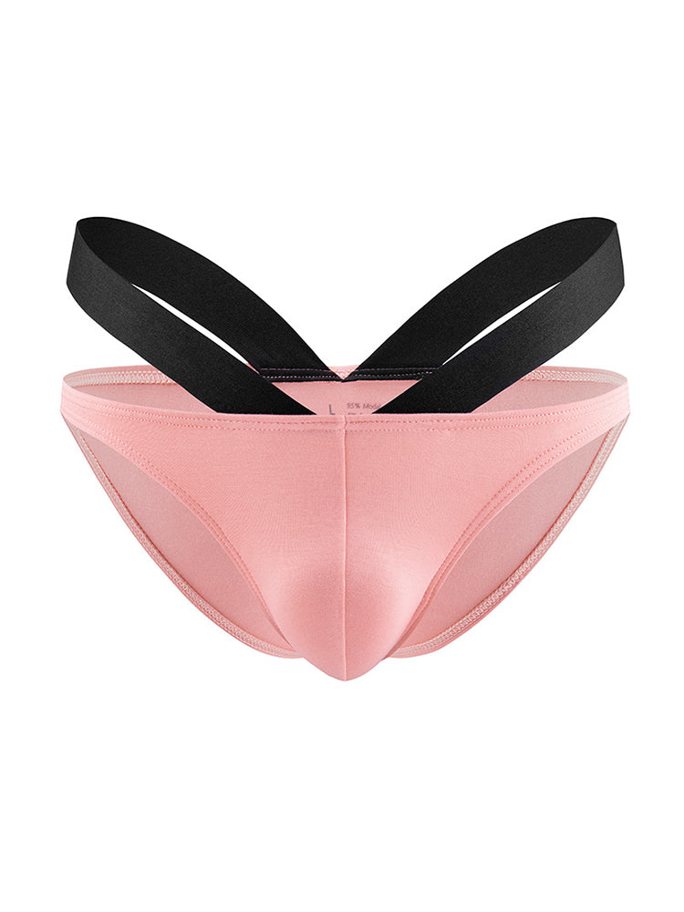 3-pack Men's Double-layer Pouch V-neck Double-waist Bikini | dmunderwear detail image 16