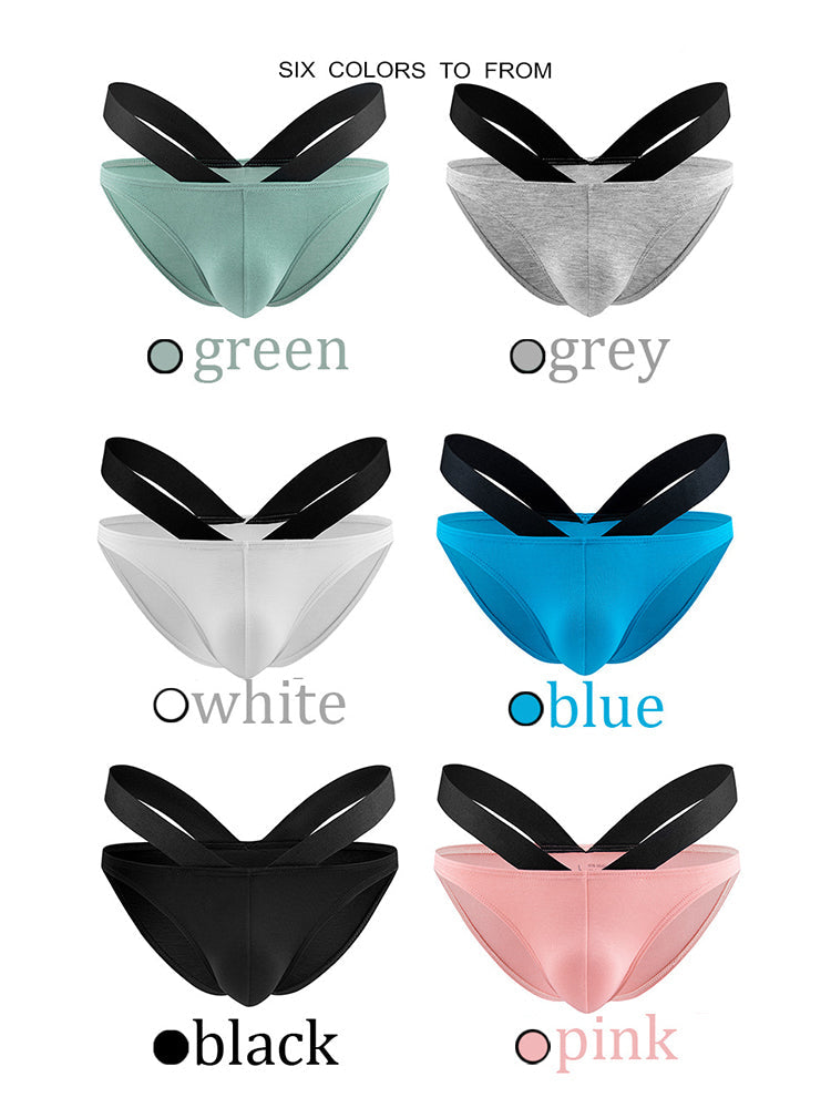 3-pack Men's Double-layer Pouch V-neck Double-waist Bikini | dmunderwear detail image 4