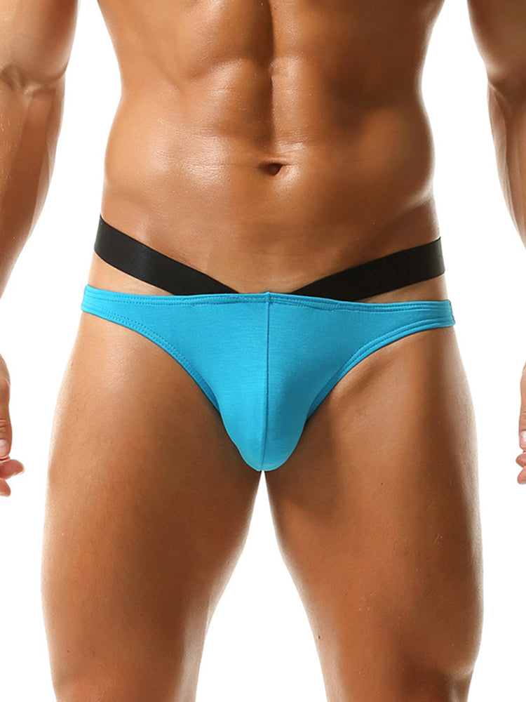 3-pack Men's Double-layer Pouch V-neck Double-waist Bikini | dmunderwear detail image 5