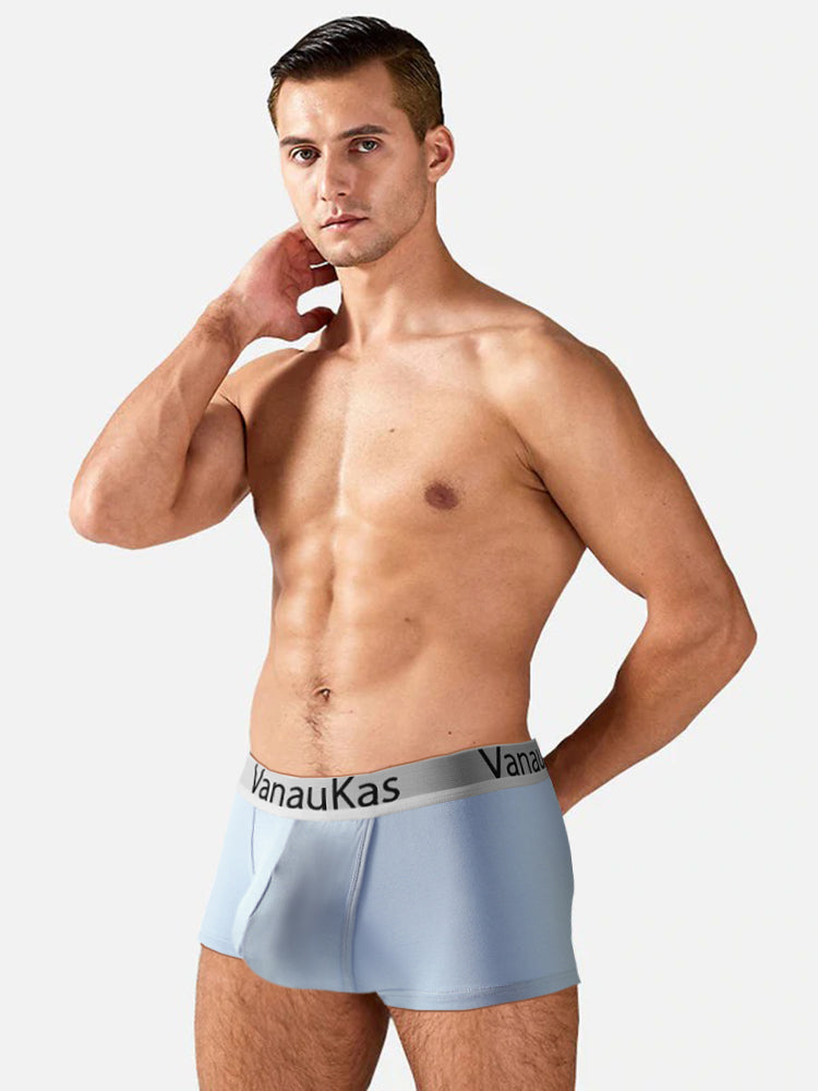 3 Pack Men's Double-Layered Gusset Odor-Control Seamless Trunks | dmunderwear detail image 13
