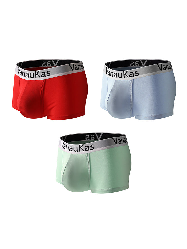 3 Pack Men's Double-Layered Gusset Odor-Control Seamless Trunks | dmunderwear detail image 17