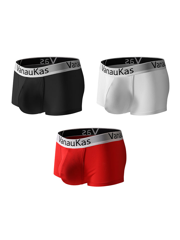 3 Pack Men's Double-Layered Gusset Odor-Control Seamless Trunks | dmunderwear detail image 2