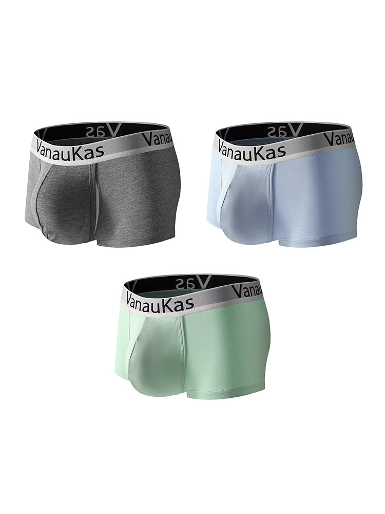 3 Pack Men's Double-Layered Gusset Odor-Control Seamless Trunks | dmunderwear detail image 7