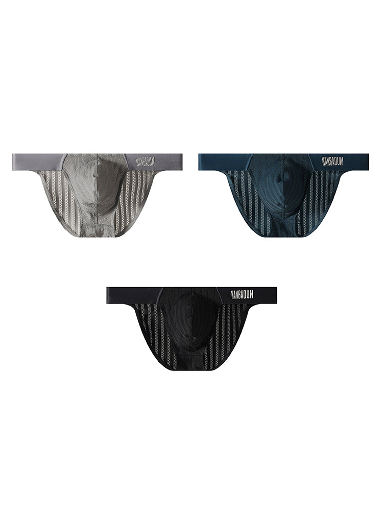 3 Pack Men's Durable Stretch Soft-Touch & Enhancing Pouch Bikinis | dmunderwear detail image 12