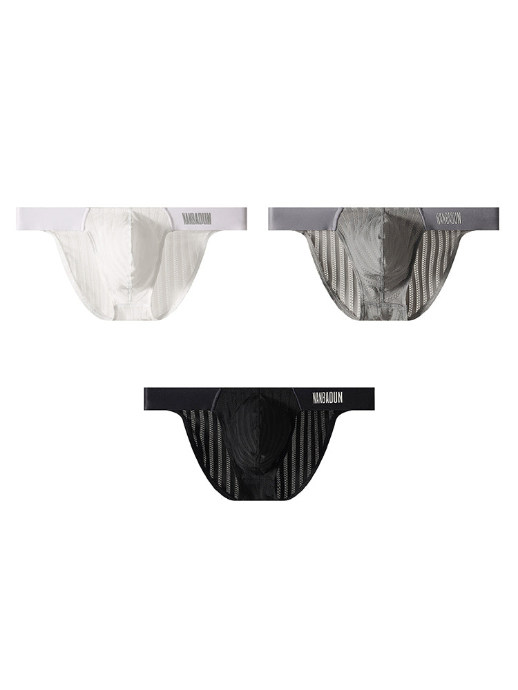 3 Pack Men's Durable Stretch Soft-Touch & Enhancing Pouch Bikinis | dmunderwear detail image 2