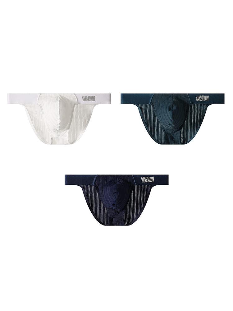 3 Pack Men's Durable Stretch Soft-Touch & Enhancing Pouch Bikinis | dmunderwear detail image 7