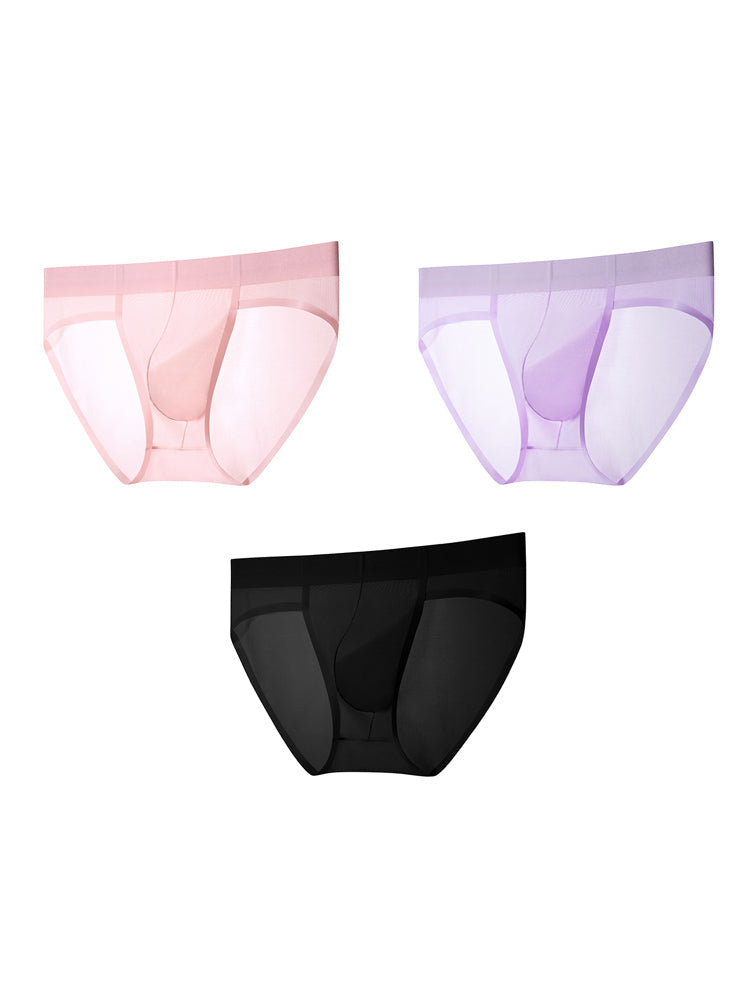 3 Pack Men's Enhancing U-Pouch Seamless Sexy & Breathable Briefs | dmunderwear detail image 2