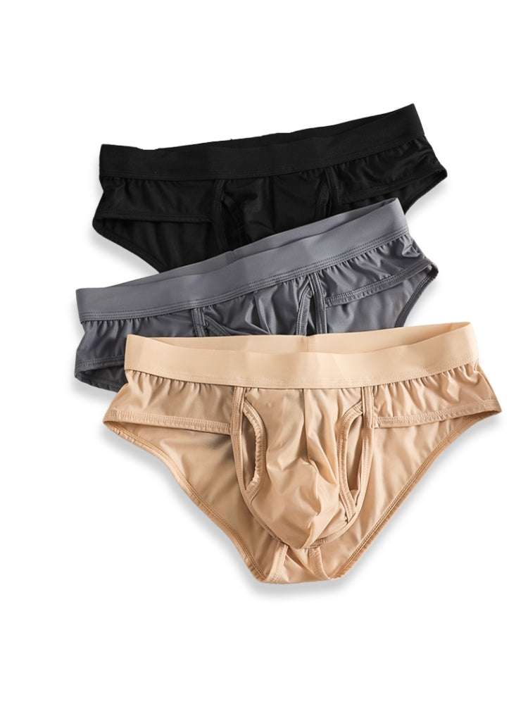 3 Pack Men's Fly Opening Supportive Pouch Stretch Premium Briefs | dmunderwear detail image 11