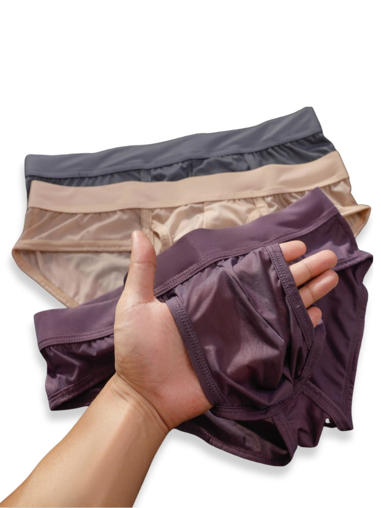 3 Pack Men's Fly Opening Supportive Pouch Stretch Premium Briefs | dmunderwear detail image 12