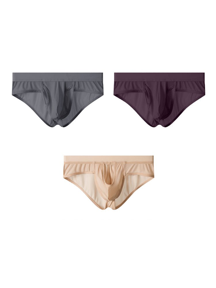 3 Pack Men's Fly Opening Supportive Pouch Stretch Premium Briefs | dmunderwear detail image 20