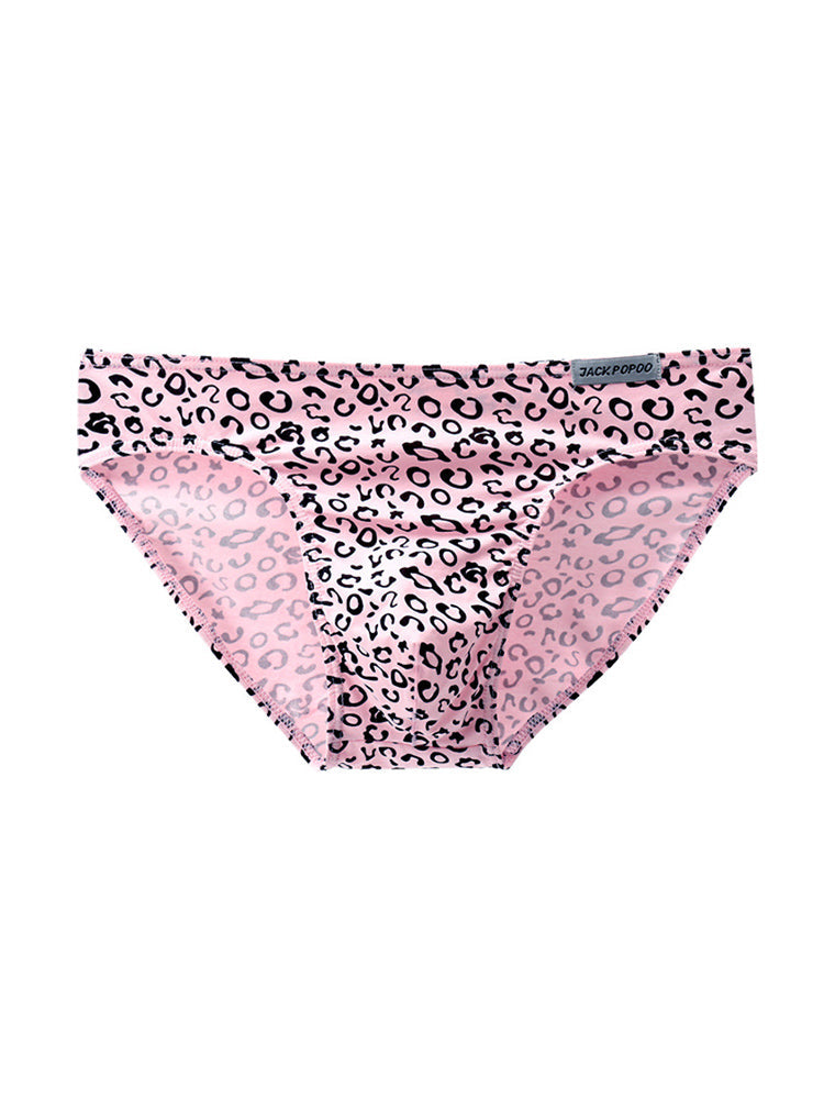 3 Pack Men's High Stretch Leopard Style Sexy Low-Rise Briefs | dmunderwear detail image 13
