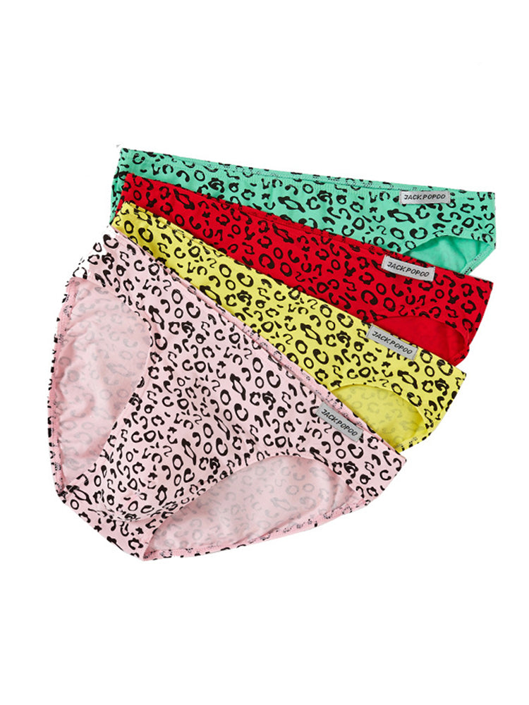 3 Pack Men's High Stretch Leopard Style Sexy Low-Rise Briefs | dmunderwear detail image 15