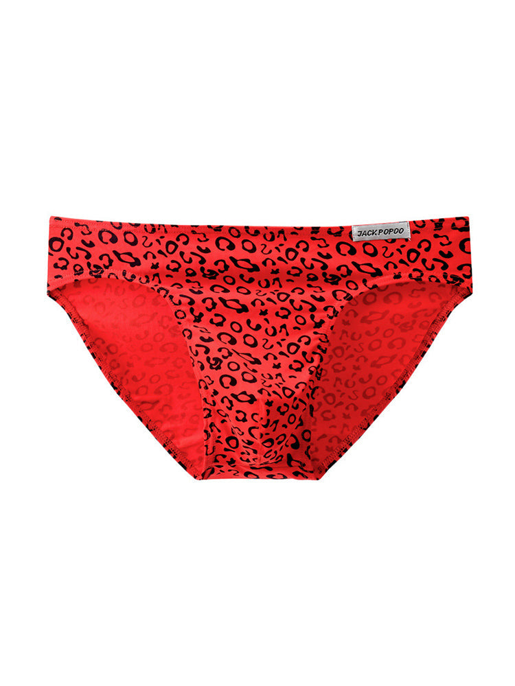 3 Pack Men's High Stretch Leopard Style Sexy Low-Rise Briefs | dmunderwear detail image 18