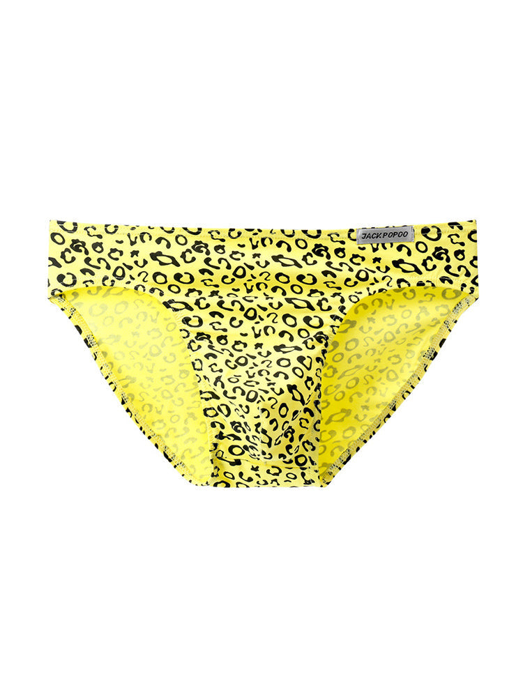 3 Pack Men's High Stretch Leopard Style Sexy Low-Rise Briefs | dmunderwear detail image 19