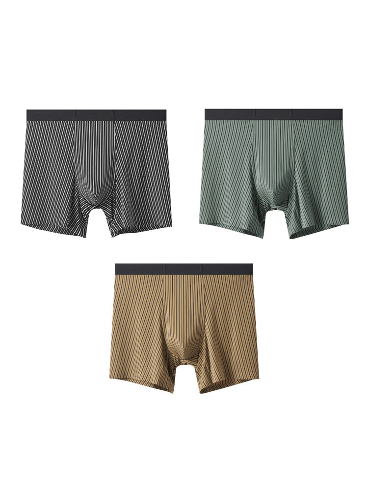 3 Pack Men's Ice Silk Antibacterial Odor-Control Day-Long Comfort Boxer Briefs | dmunderwear detail image 2