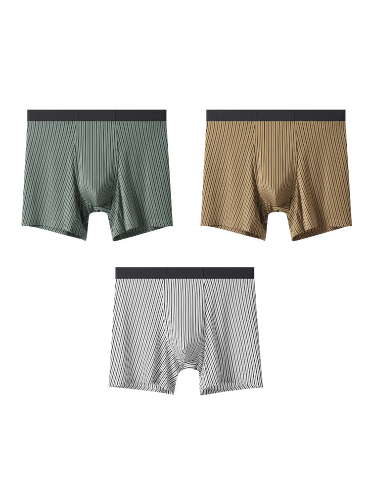 3 Pack Men's Ice Silk Antibacterial Odor-Control Day-Long Comfort Boxer Briefs | dmunderwear detail image 20