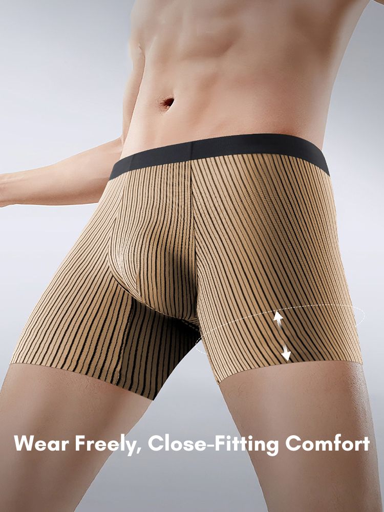 3 Pack Men's Ice Silk Antibacterial Odor-Control Day-Long Comfort Boxer Briefs | dmunderwear detail image 3