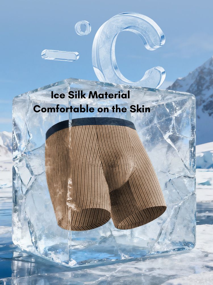3 Pack Men's Ice Silk Antibacterial Odor-Control Day-Long Comfort Boxer Briefs | dmunderwear detail image 4