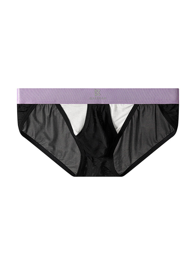 3 Pack Men's Ice Silk Breathable Mesh Low-Rise Classic Briefs | dmunderwear