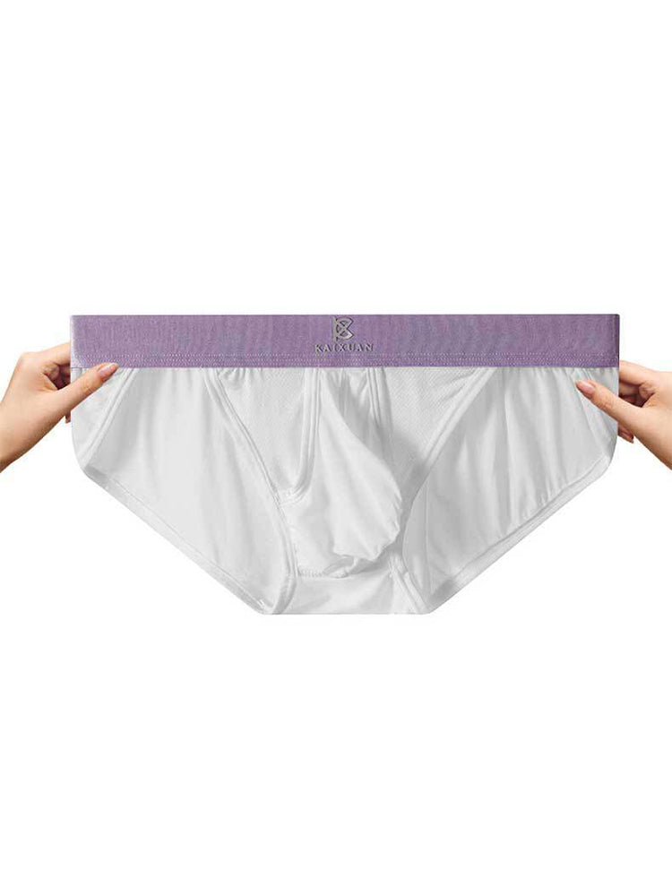3 Pack Men's Ice Silk Breathable Mesh Low-Rise Classic Briefs | dmunderwear detail image 11