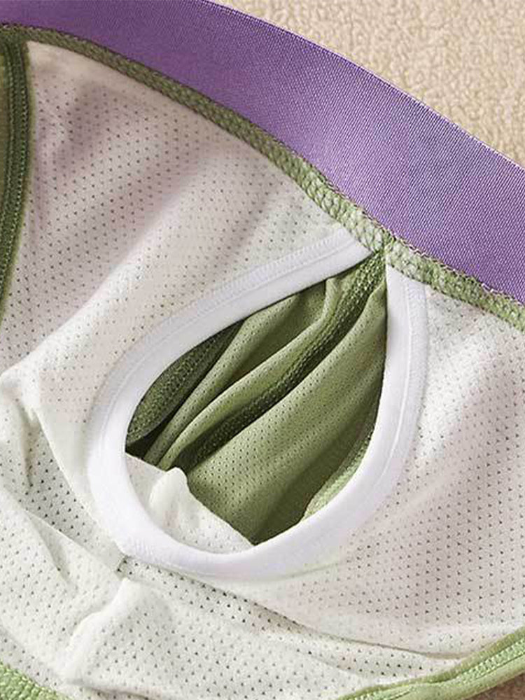 3 Pack Men's Ice Silk Breathable Mesh Low-Rise Classic Briefs | dmunderwear detail image 6