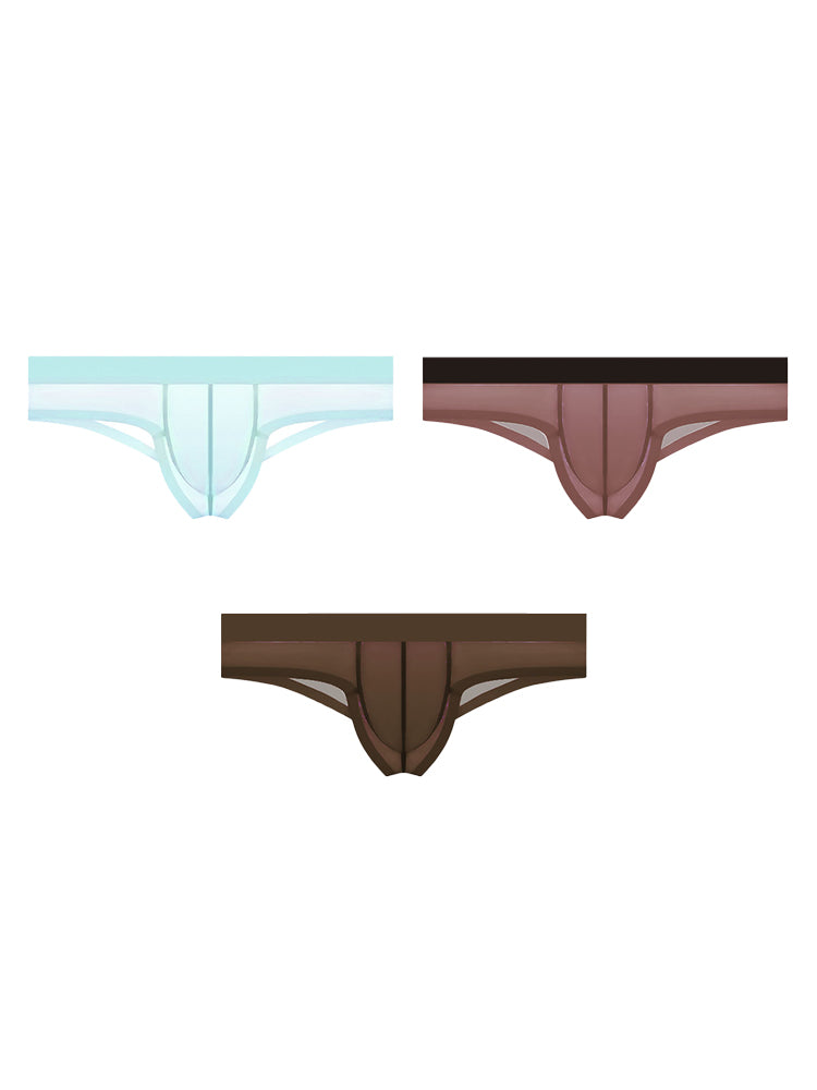 3 Pack Men's Ice Silk Breathable Seamless Comfort Stretch Fit Low-Rise Bikini | dmunderwear detail image 13