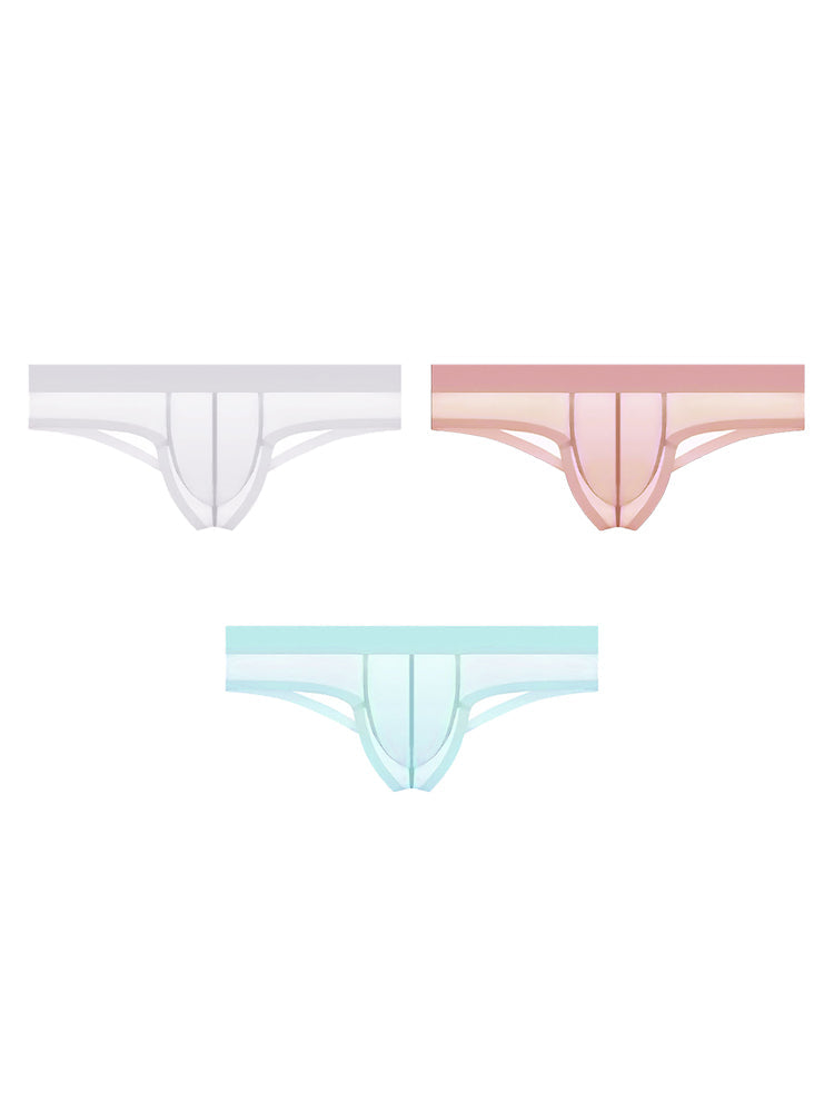 3 Pack Men's Ice Silk Breathable Seamless Comfort Stretch Fit Low-Rise Bikini | dmunderwear detail image 18