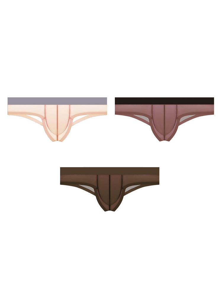 3 Pack Men's Ice Silk Breathable Seamless Comfort Stretch Fit Low-Rise Bikini | dmunderwear detail image 19