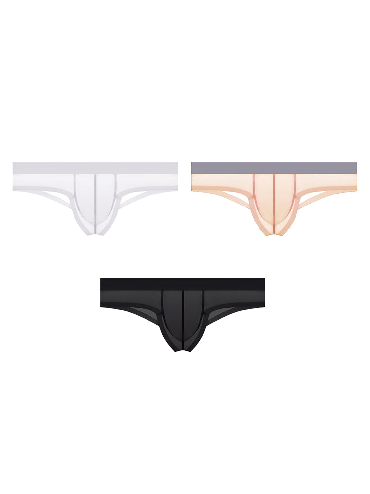 3 Pack Men's Ice Silk Breathable Seamless Comfort Stretch Fit Low-Rise Bikini | dmunderwear detail image 2