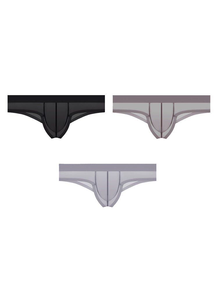 3 Pack Men's Ice Silk Breathable Seamless Comfort Stretch Fit Low-Rise Bikini | dmunderwear detail image 20